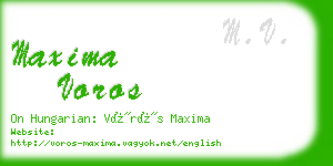 maxima voros business card